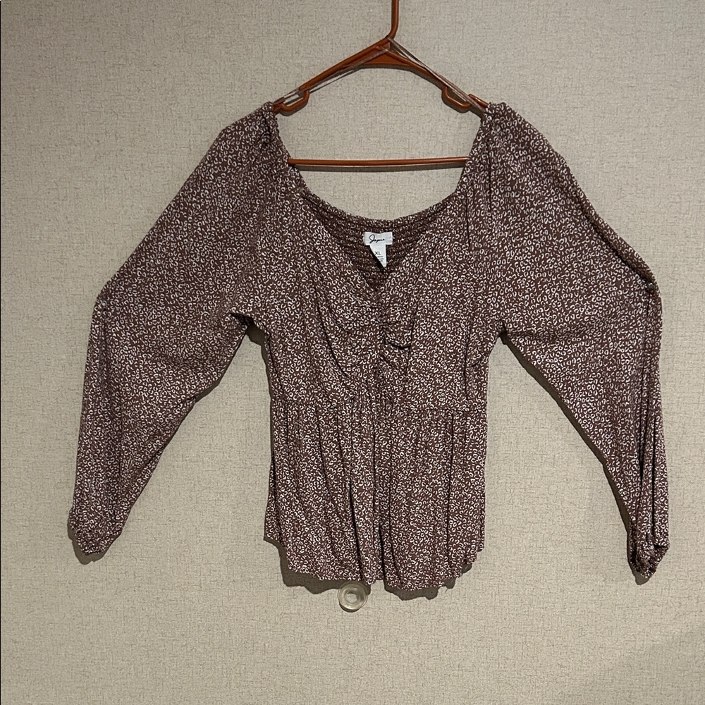 Japna Brown Floral Blouse - Picture 3 of 5